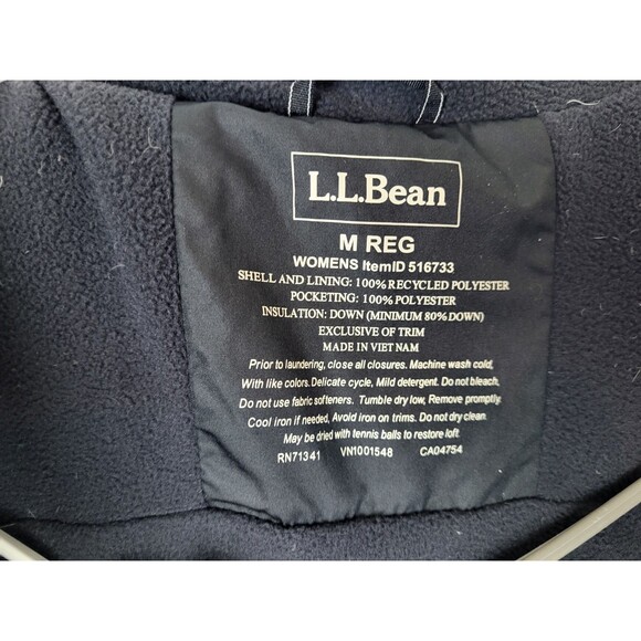 LL Bean 650 Down Puffer Jacket Womens Medium Colorblock Full Zip Jacket - Picture 6 of 7